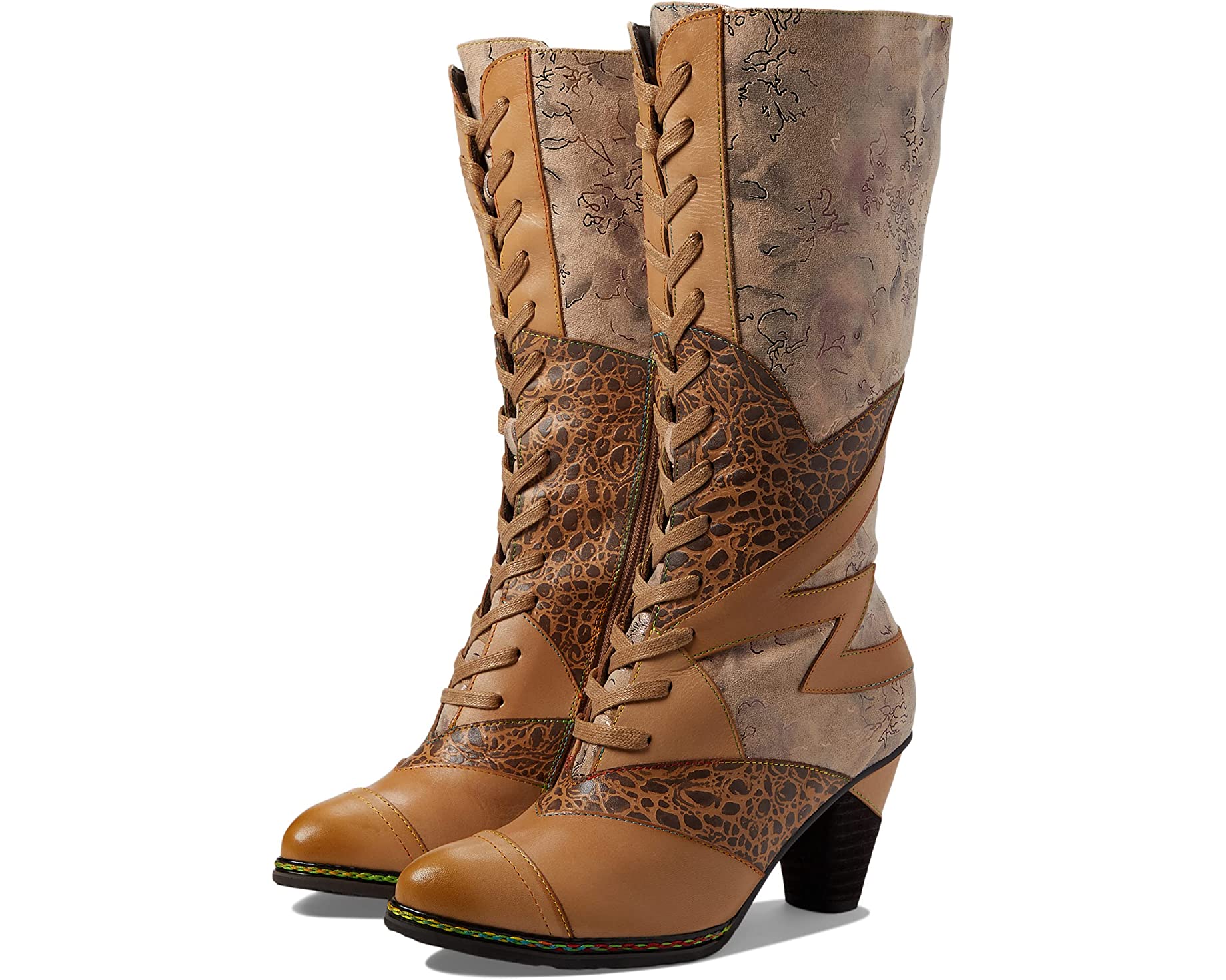 Boots Malagie Croco L'Artiste by Spring Step, beige multi