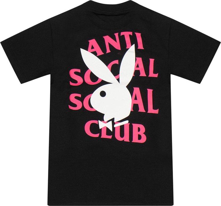 Anti Social Social Club x Playboy Remix T-Shirt 'Black', black