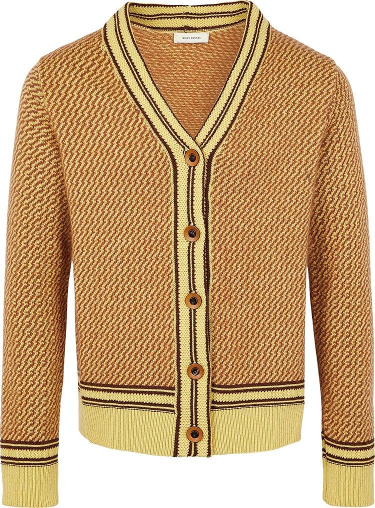 Cardigan Wales Bonner Clarinet Cardigan 'Pale Yellow/Brown', yellow