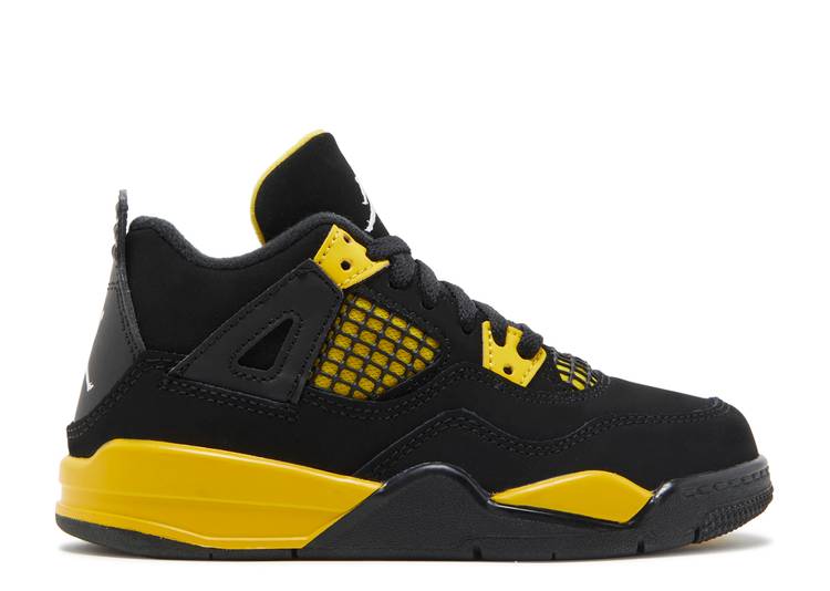 حذاء Air Jordan 4 Retro PS 'Thunder' 2023 باللون الأسود