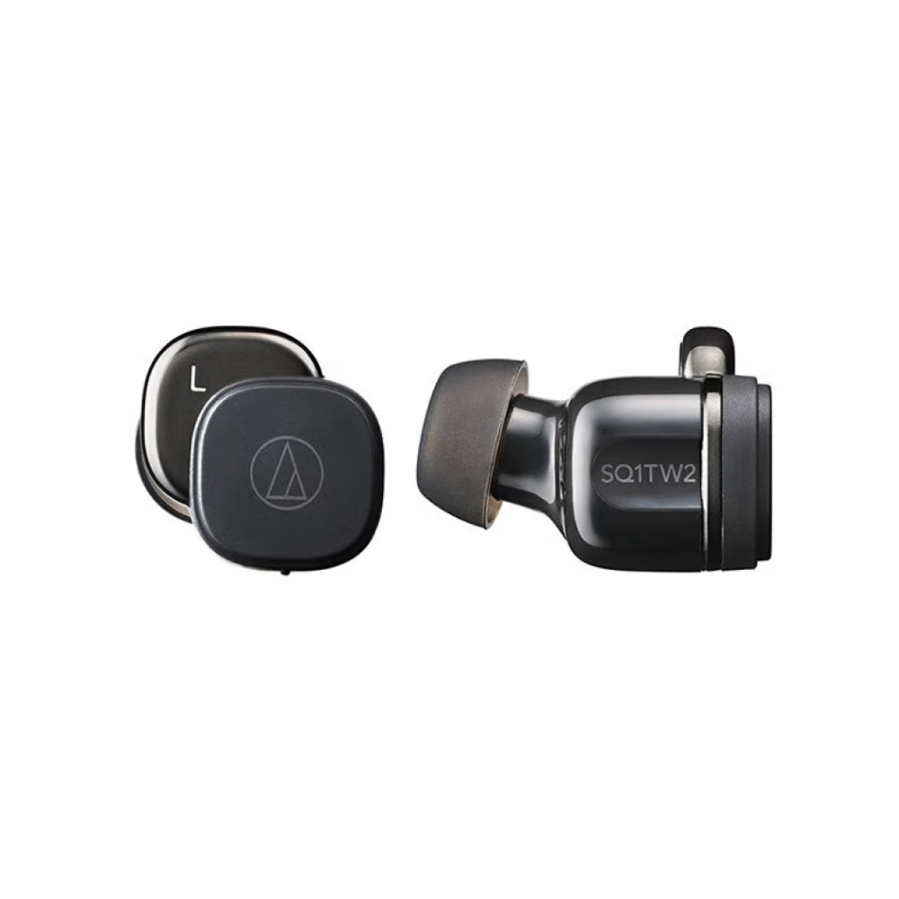 سماعات رأس لاسلكية Audio-Technica SQ1TW2، باللون الأسود