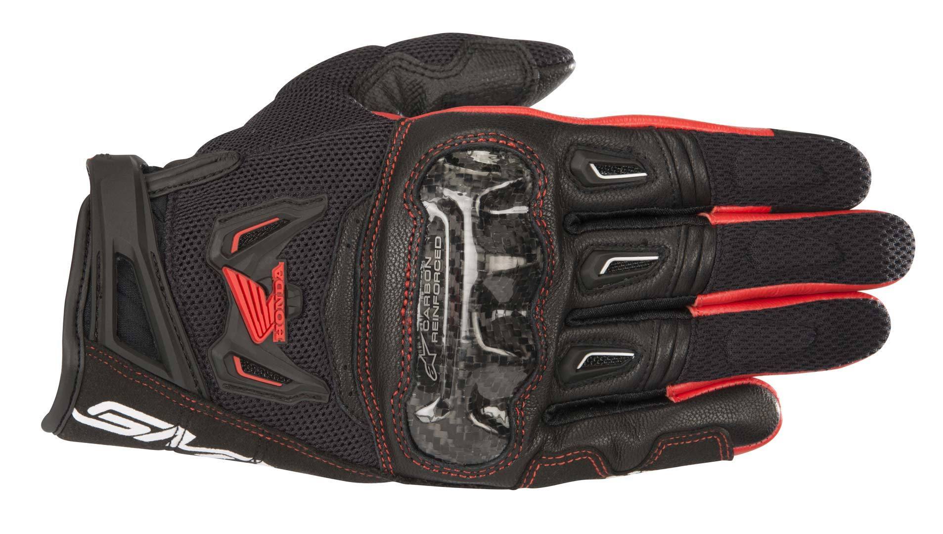 قفازات Alpinestars Honda SMX-2 Air Carbon V2 MX، باللون الأسود/البرتقالي