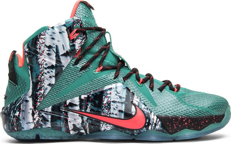 Nike LeBron 12 Xmas 'Akron Birch' Sneakers, Green