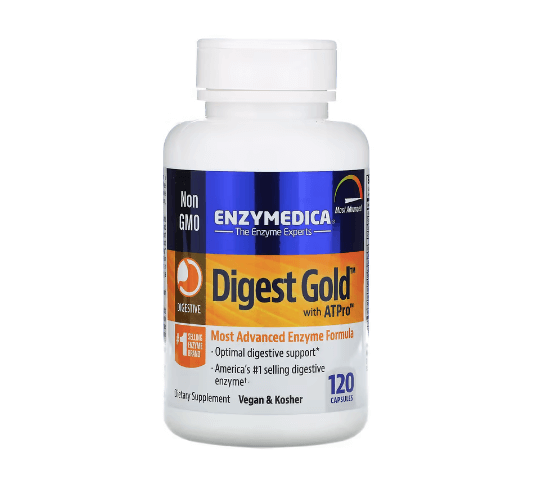 Digestive Enzyme Supplement 120 Capsules Digest Gold with ATPro Enzymedica