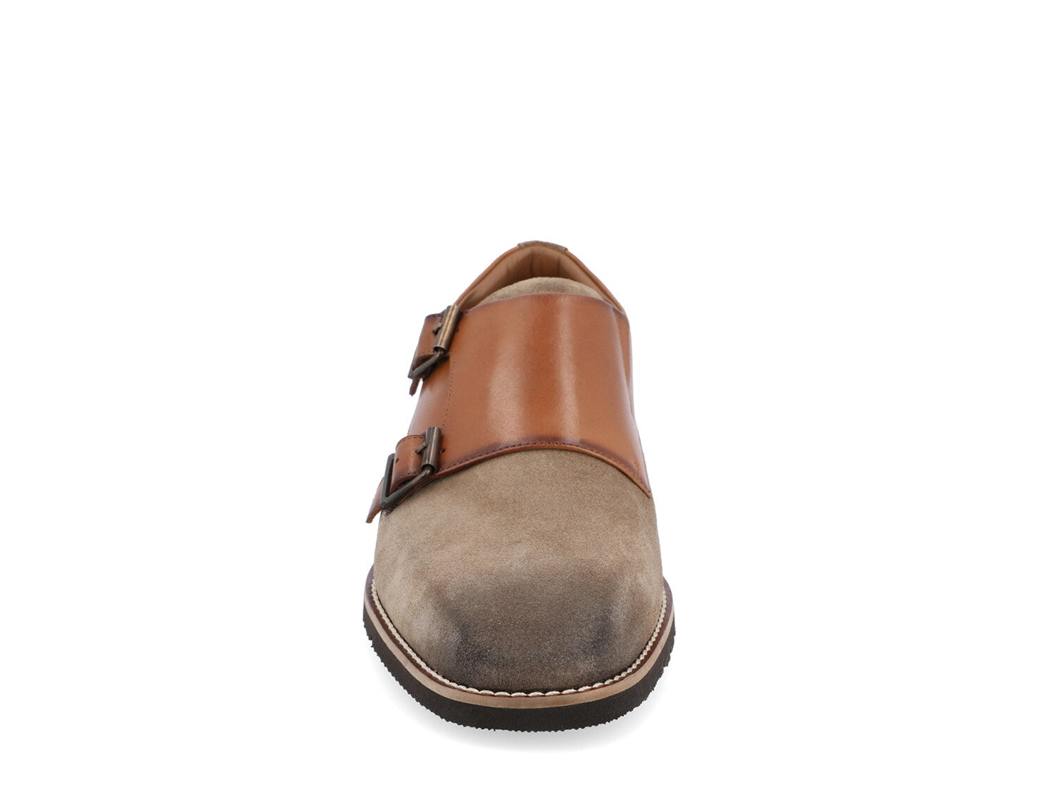 Thomas & Vine Artemis Monk Slip-on with Strap, Brown/Dark Gray