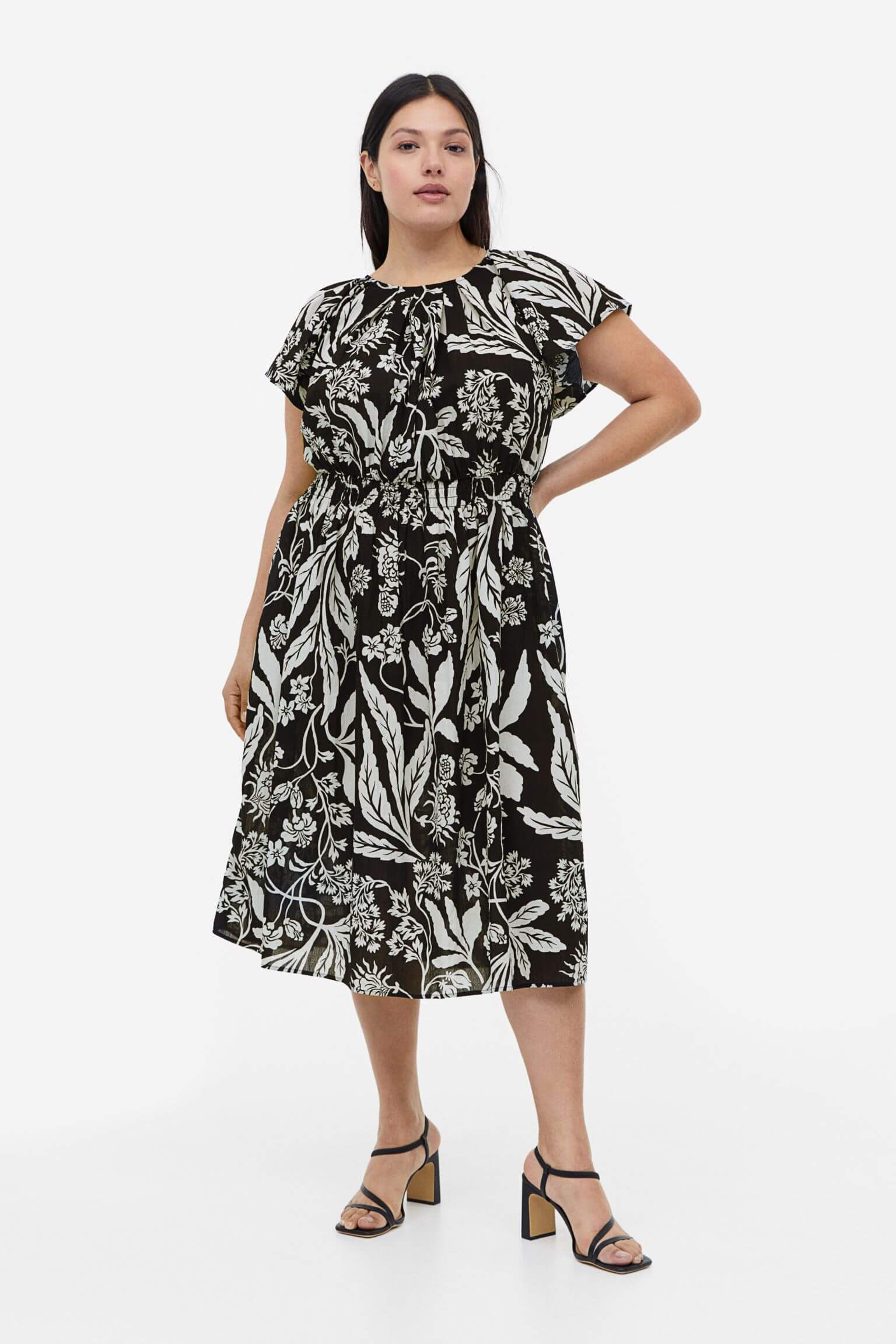 H&M Cotton dress, black/white