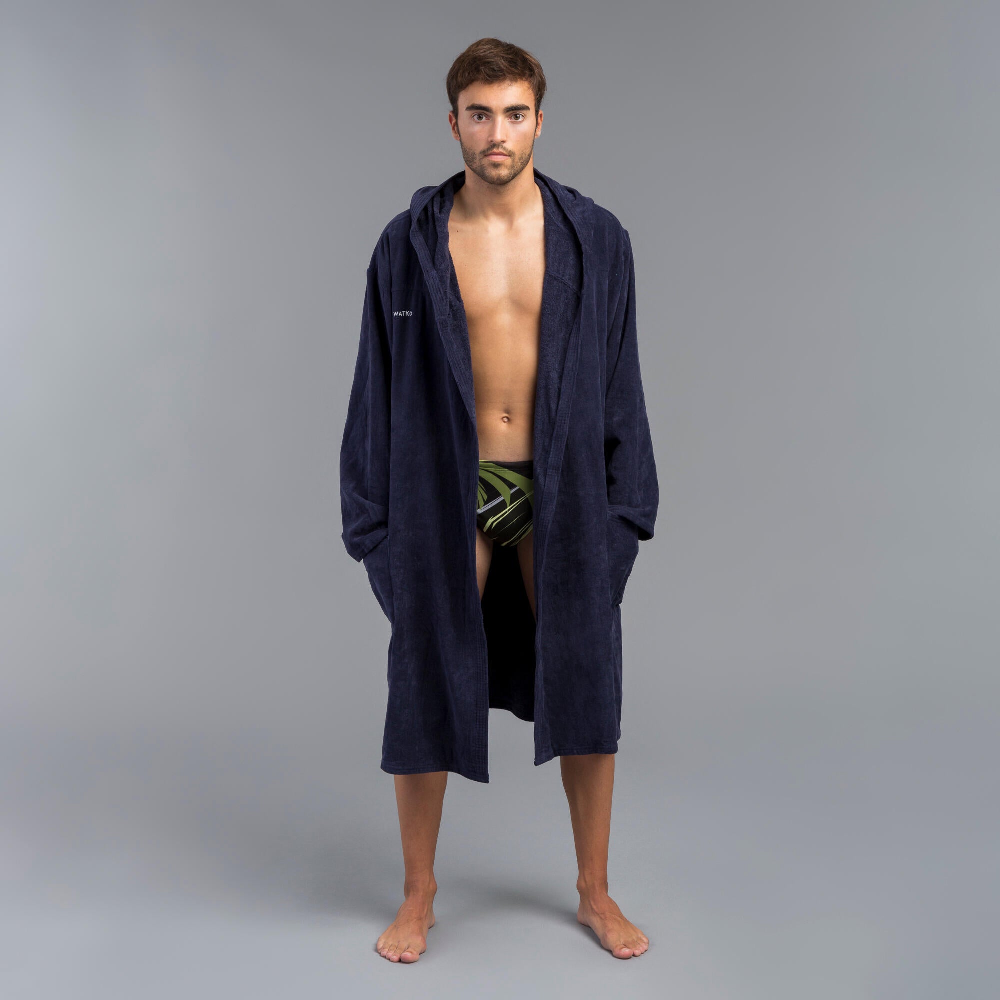 Robe 900 cotton thick for water polo men's dark blue WATKO, dark blue