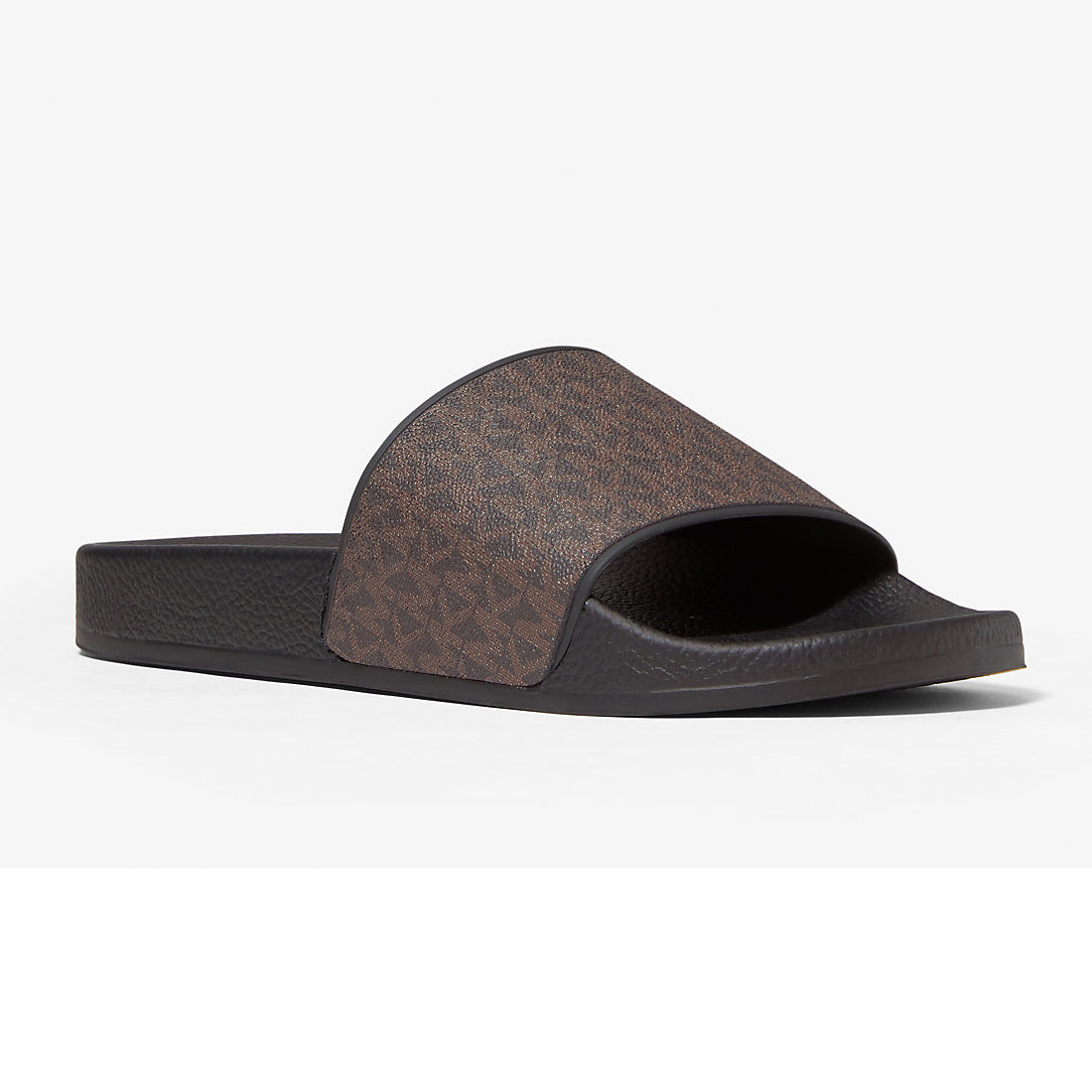 Michael Kors Jake Logo Slide Slides, brown/black