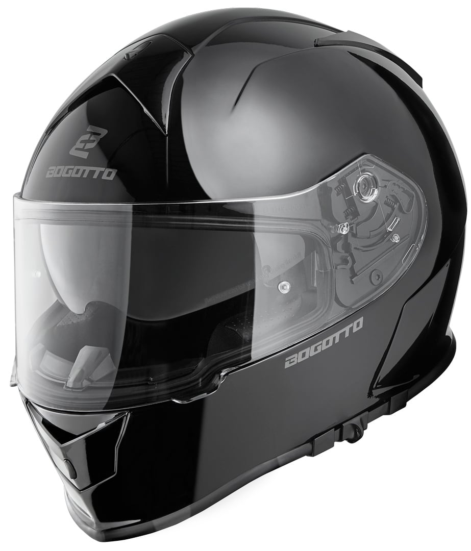 Bogotto V126 Solid Helmet with Logo, Black