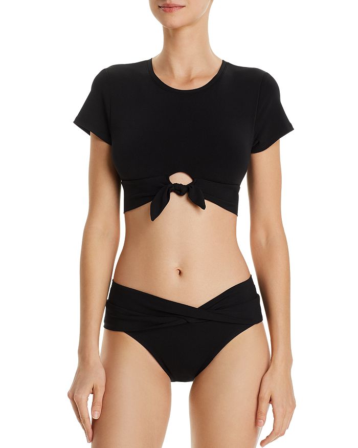 Ava Solid Bikini Top with Robin Piccone Crop Tee