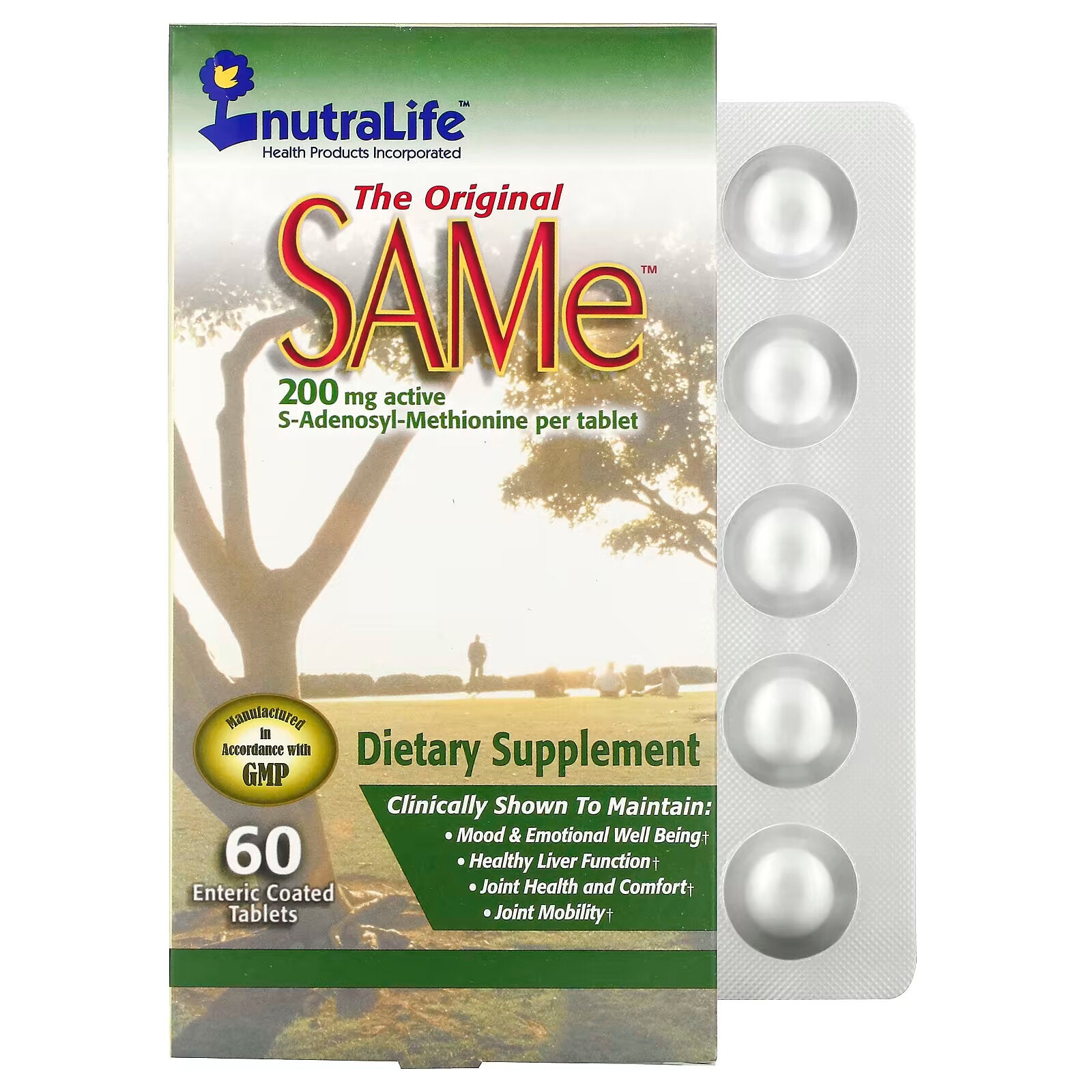 NutraLife, SAMe (disulfate tosylate), 200 mg, 60 tablets enteric coated