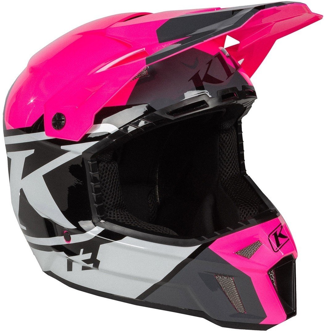 Klim F3 Disarray Motocross Helmet, Pink-Grey