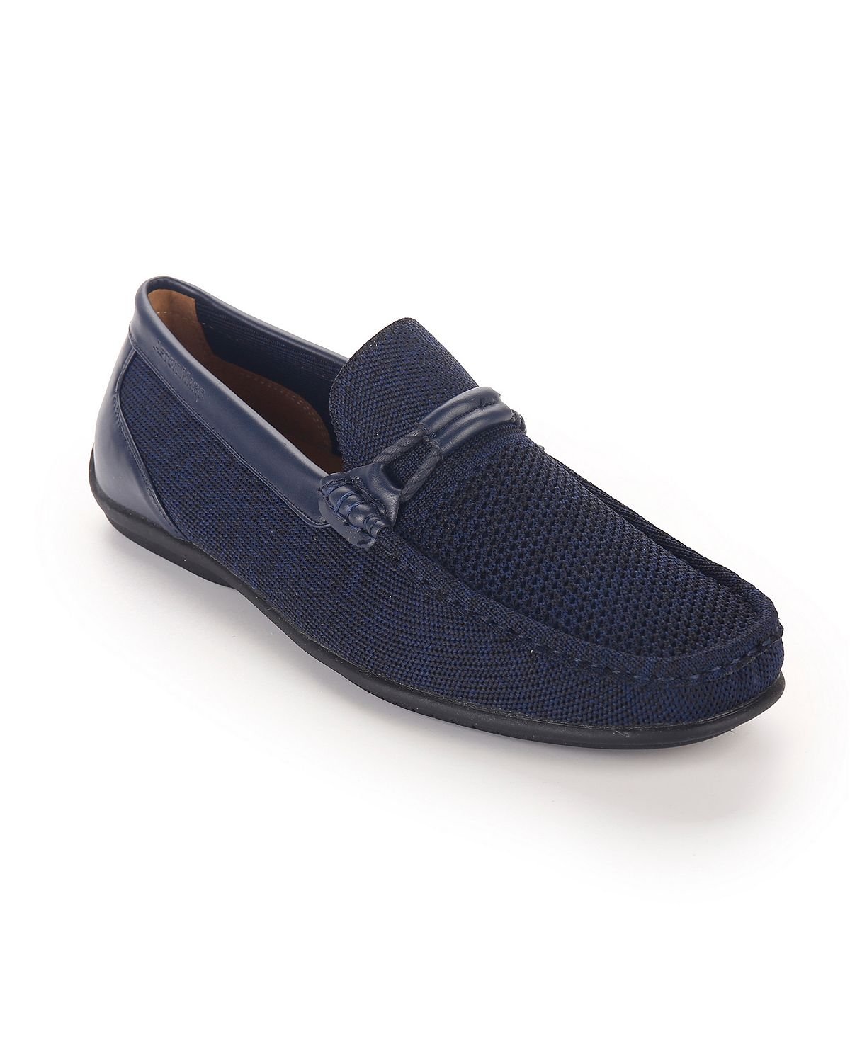 Aston Marc Men's Knitted Lace-Up Strap Loafers, Blue