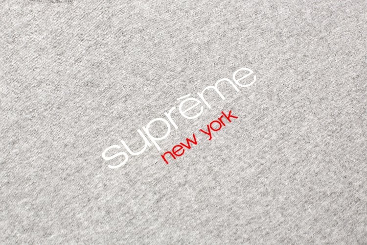 تي شيرت Supreme Classic Logo 'Heather Grey'، رمادي