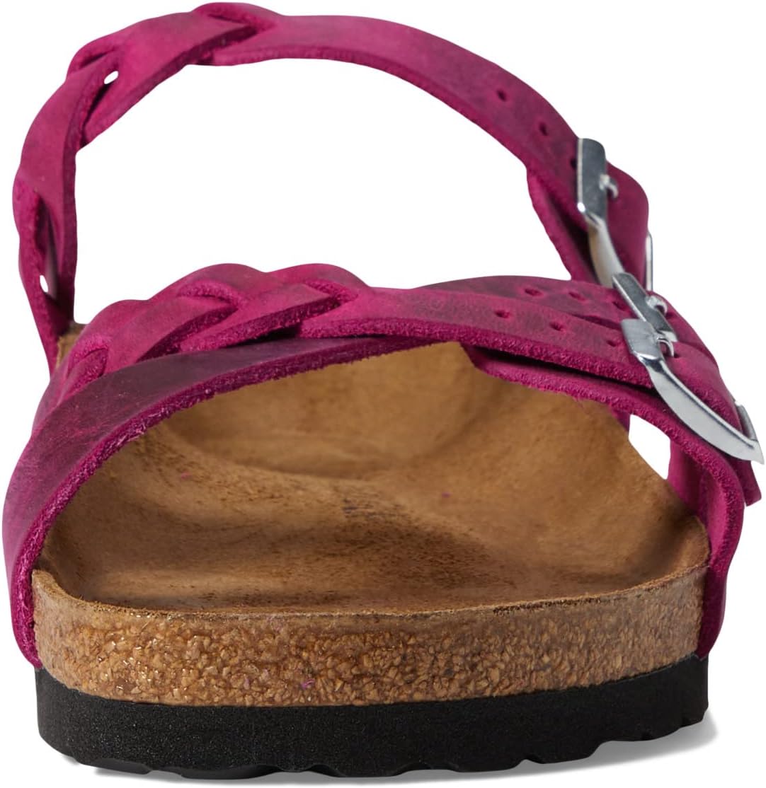 Franca Braid Flat Sandal - Oiled Leather Birkenstock, Festival Fuchsia Oiled Leather