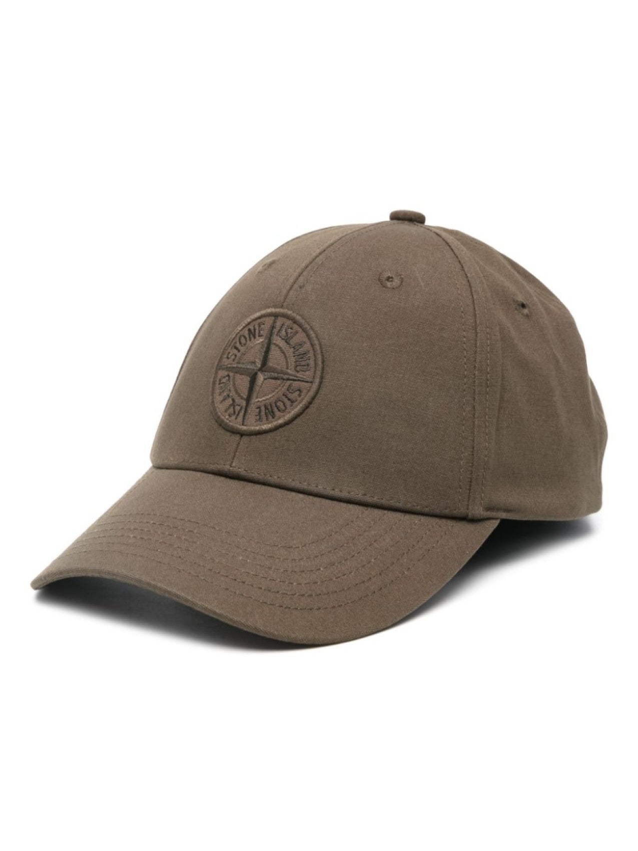 Stone Island Cap with Embroidered Compass, Green