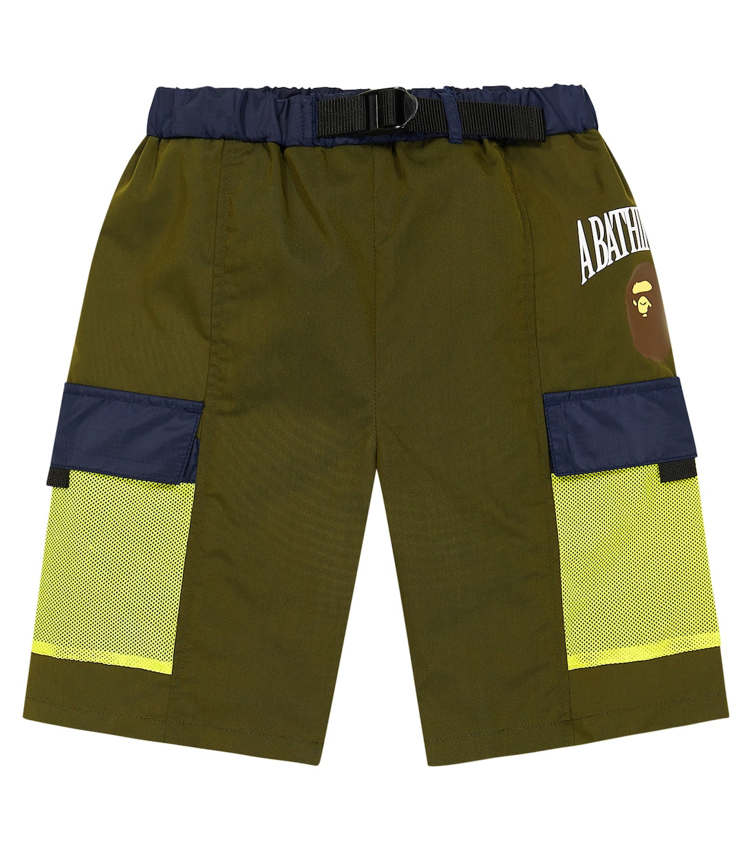 BAPE Logo Mesh Cargo Shorts, Blue