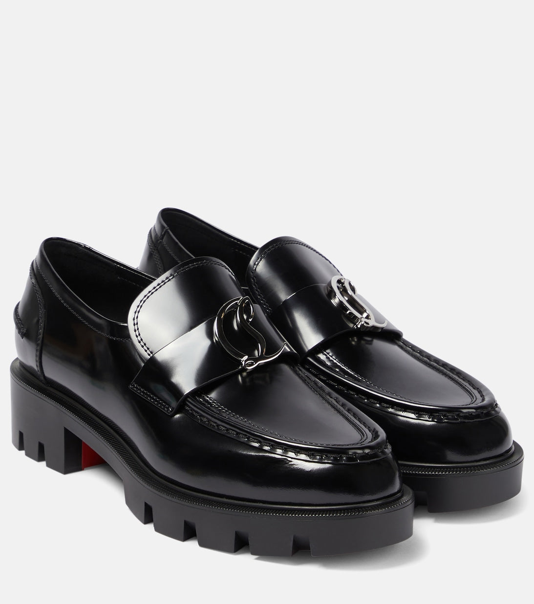 Christian Louboutin CL Moc Lug leather loafers, black