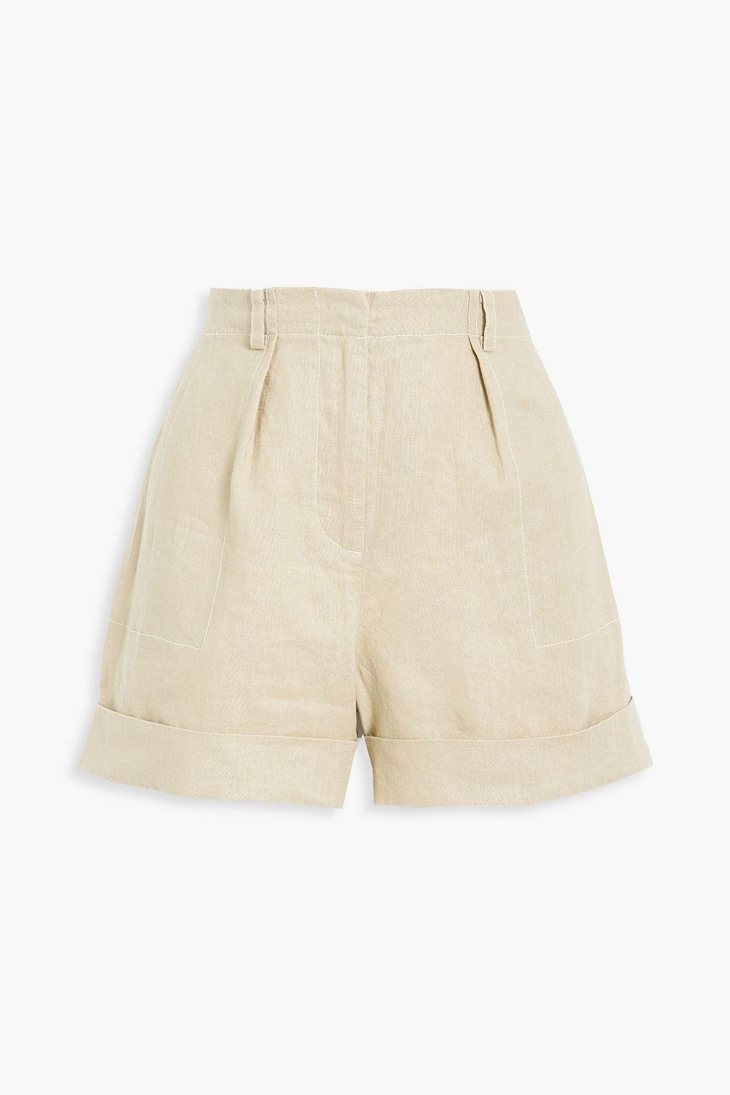 Pleated linen shorts ATM ANTHONY THOMAS MELILLO, sand