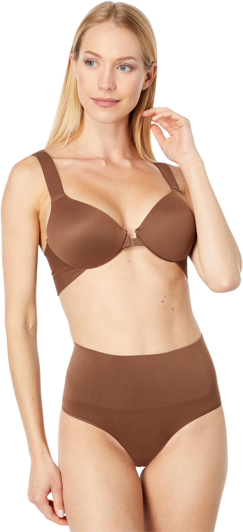 حمالة صدر SPANX Bra-llelujah! ذات تغطية كاملة مبطنة بشكل خفيف، لون كستنائي