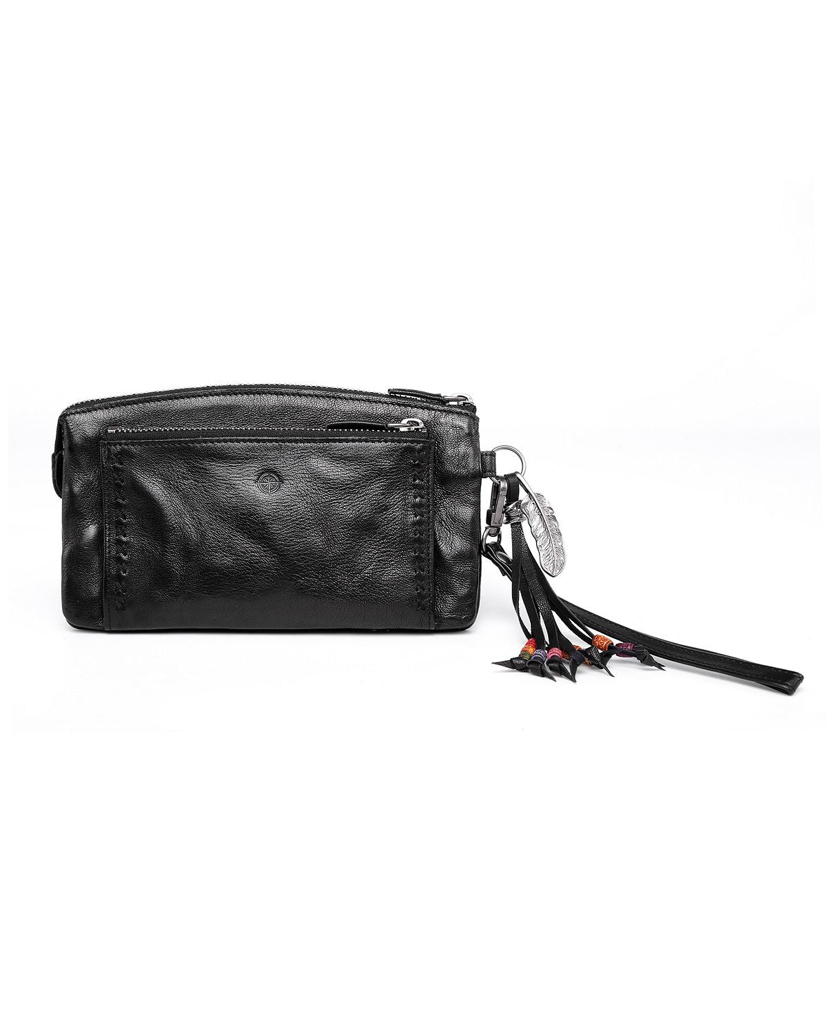 Women's bell clutch made of genuine leather OLD TREND, black