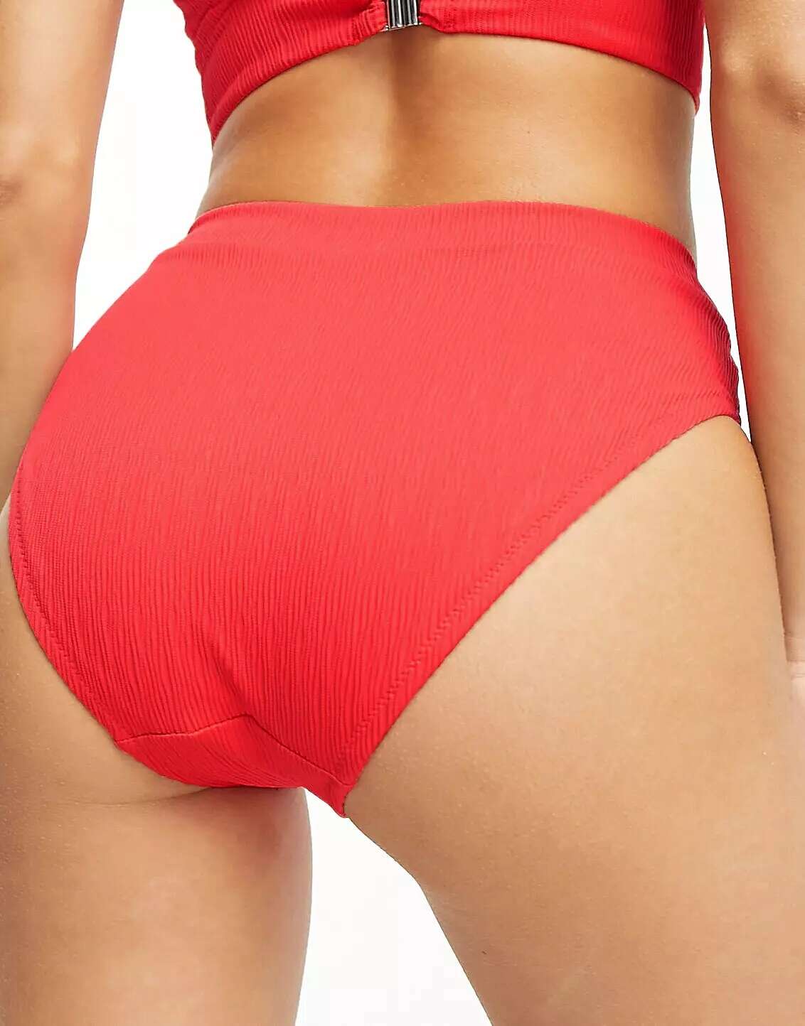 Lindex Hannah Light Red Textured High Waist Bikini Bottoms