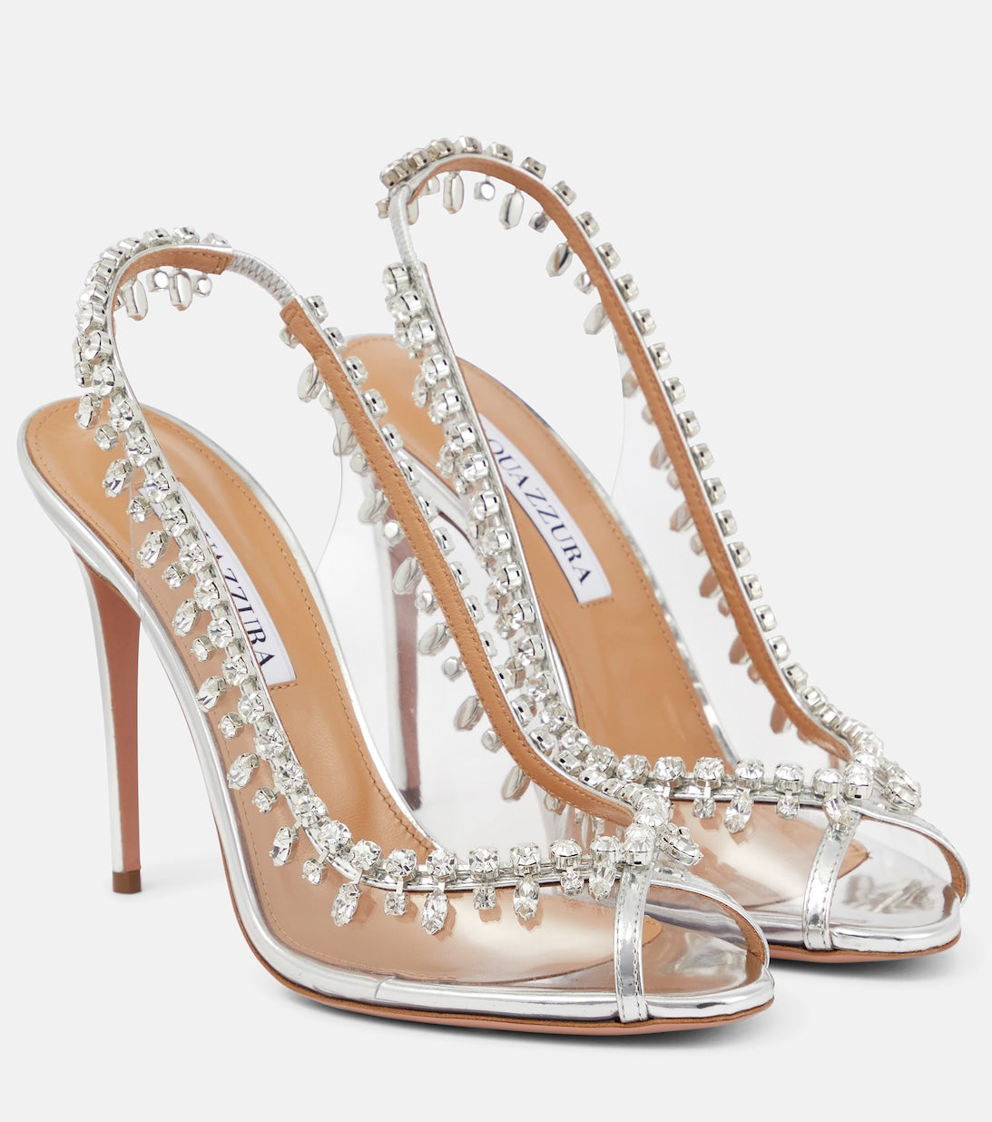 Temptation 105 PVC embellished sandals Aquazzura, silver