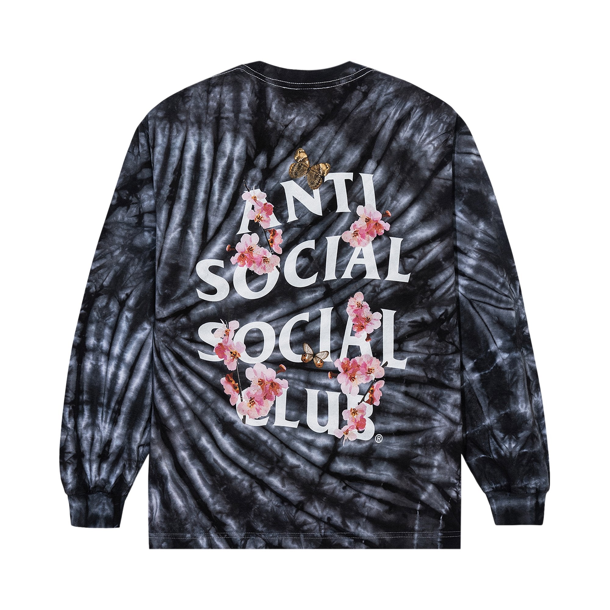 Anti Social Social Club Kkoch Wifi Tie Dye Long Sleeve T-Shirt, Black