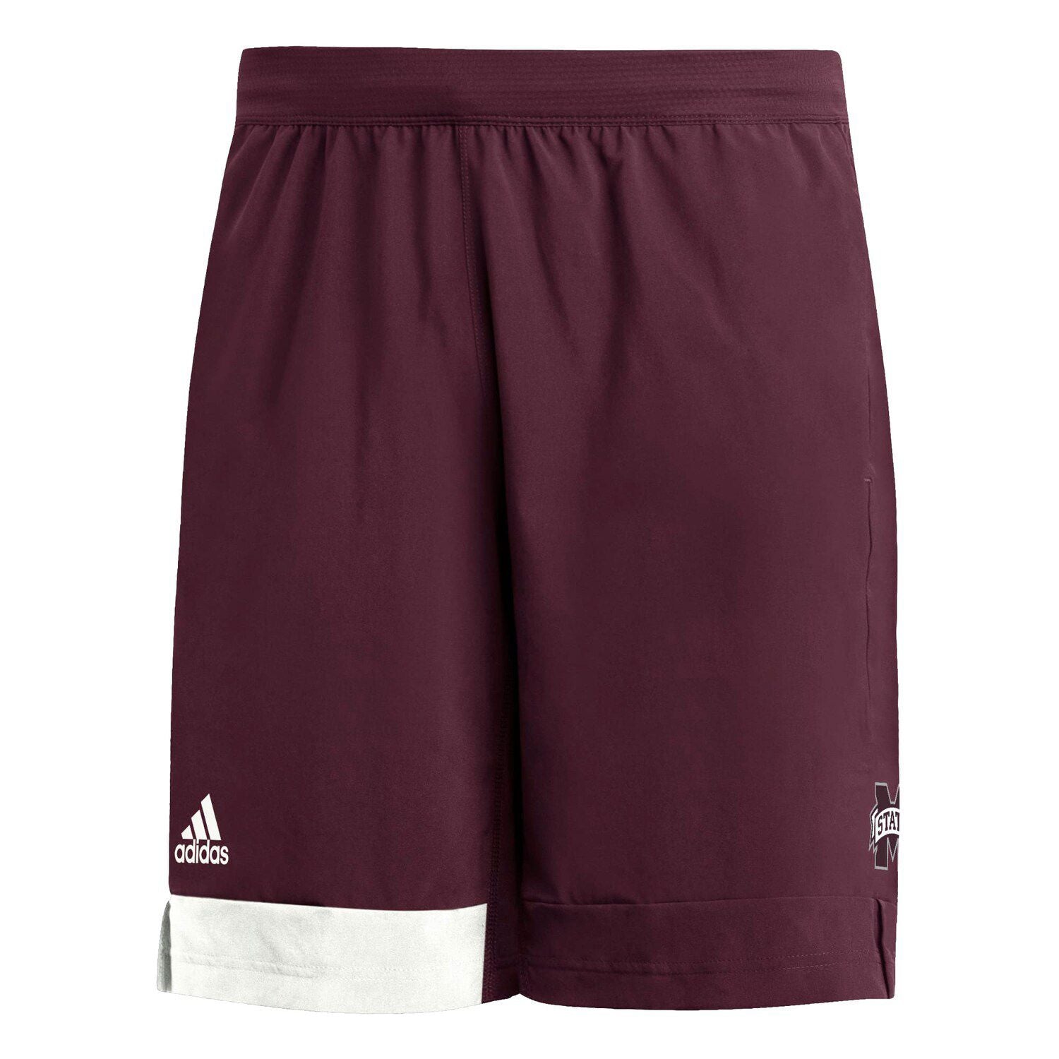 شورت تدريب رجالي من adidas Mississippi State Bulldogs باللون العنابي