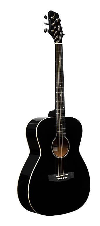 Acoustic guitar STAGG Auditorium guitar with basswood top black