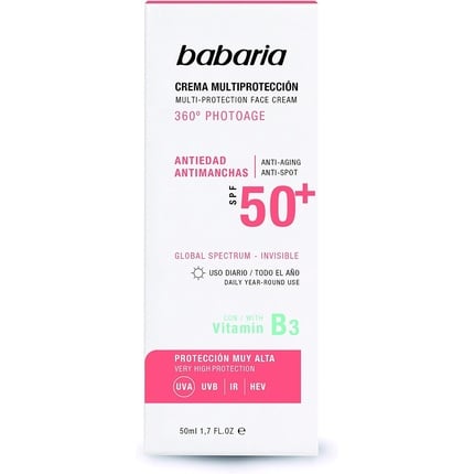 Solar multi-protection cream against spots Spf50+ 50ml, Babaria