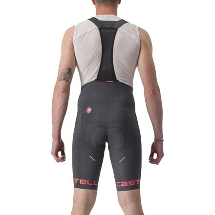 Classic bib shorts Free Aero RC men's Castelli, color Dark Gray/Hibiscus