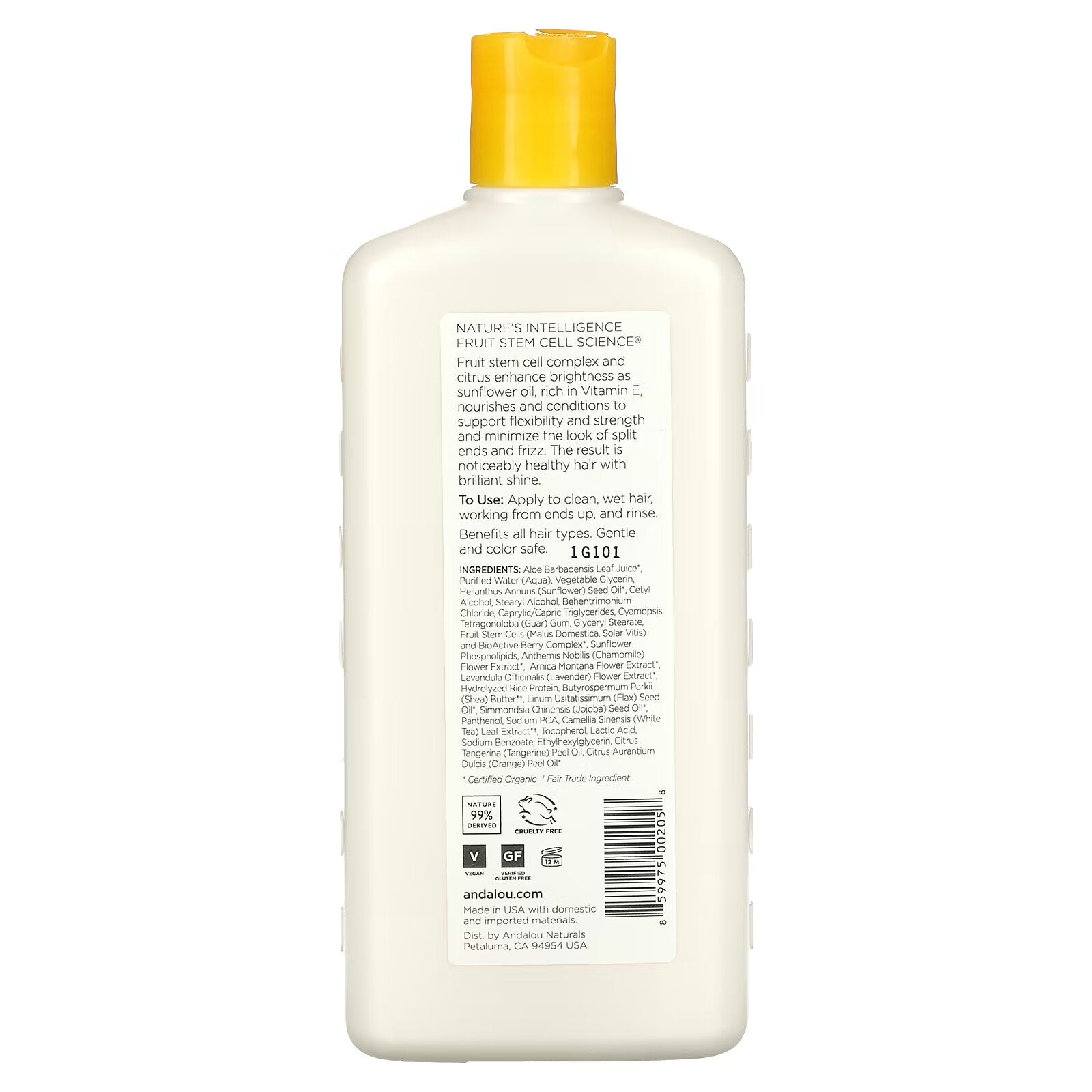 Andalou Naturals, Conditioner, Diamond Radiance, Strength & Lasting, Sunflower & Citrus, 11.5 fl oz (340 ml)