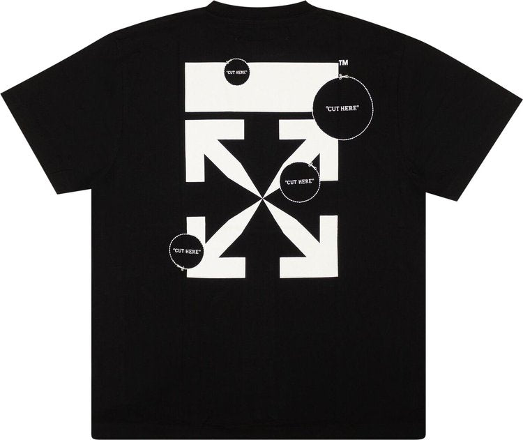 قميص Off-White Cut Here Over Tee "أسود/أبيض"، أسود