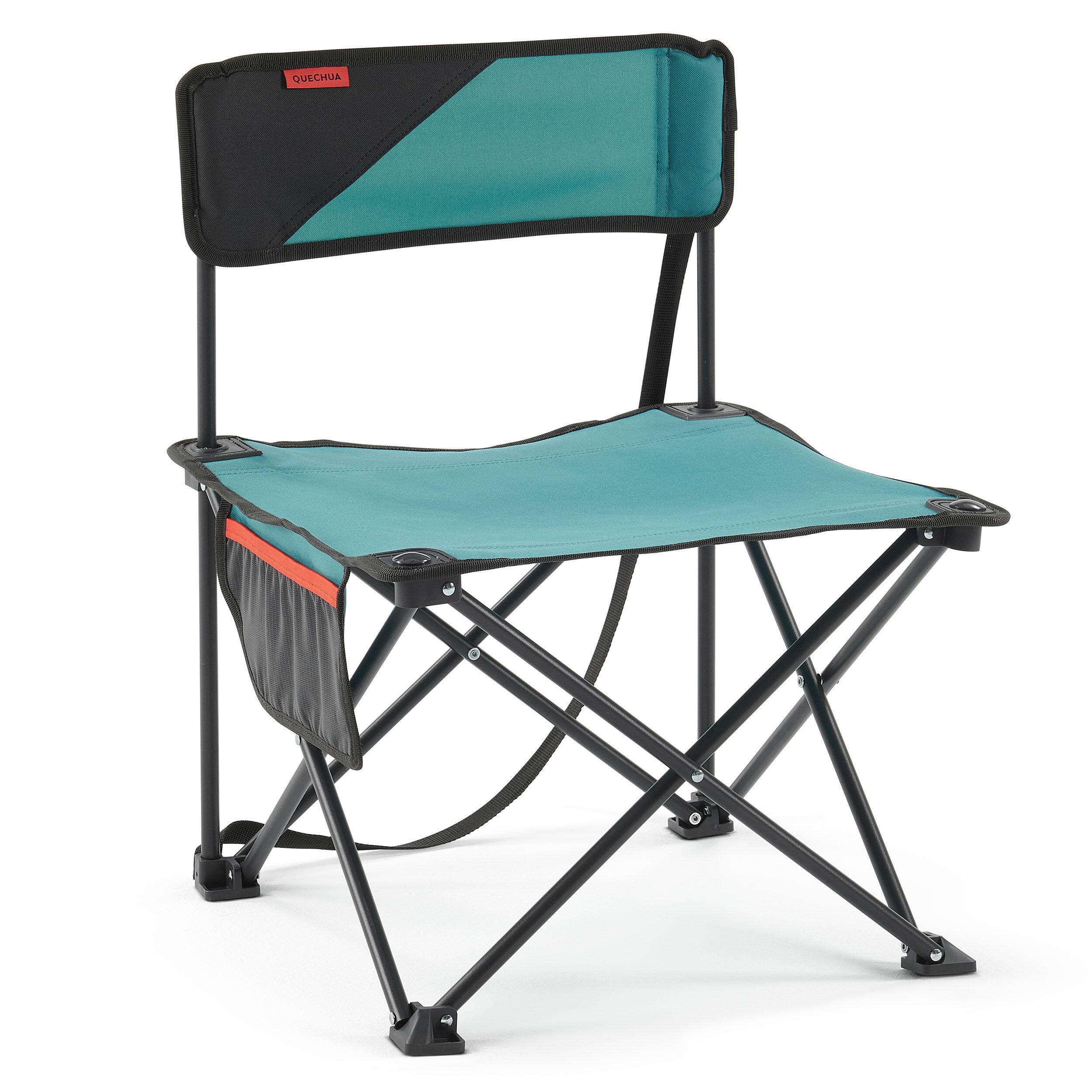 Quechua MH100 camping chair folding low, black / blue