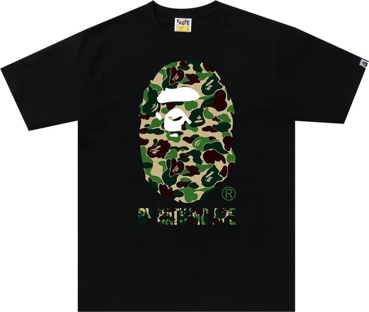 تي شيرت BAPE ABC Camo By Bathing Ape باللون الأسود/الأخضر، باللون الأسود