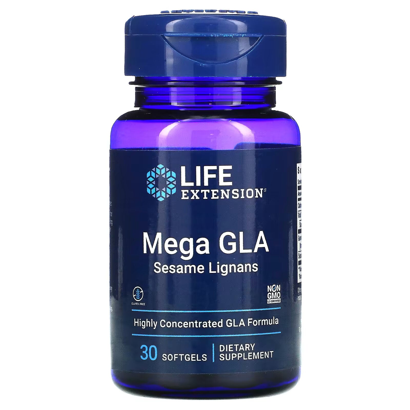 Life Extension, Mega GLA, مكمل GLA مع ليجنين السمسم، 30 كبسولة هلامية