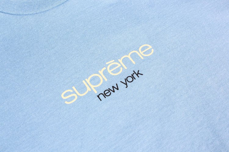 تي شيرت Supreme Classic Logo 'Light Slate' باللون الأزرق