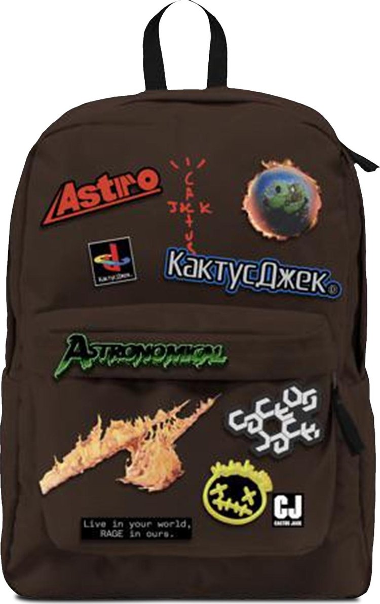 Backpack Cactus Jack by Travis Scott Backpack With Patch Set Brown, brown