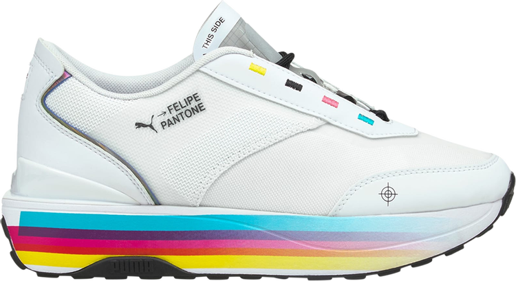 حذاء رياضي Puma Felipe Pantone x Wmns Cruise Rider White، أبيض