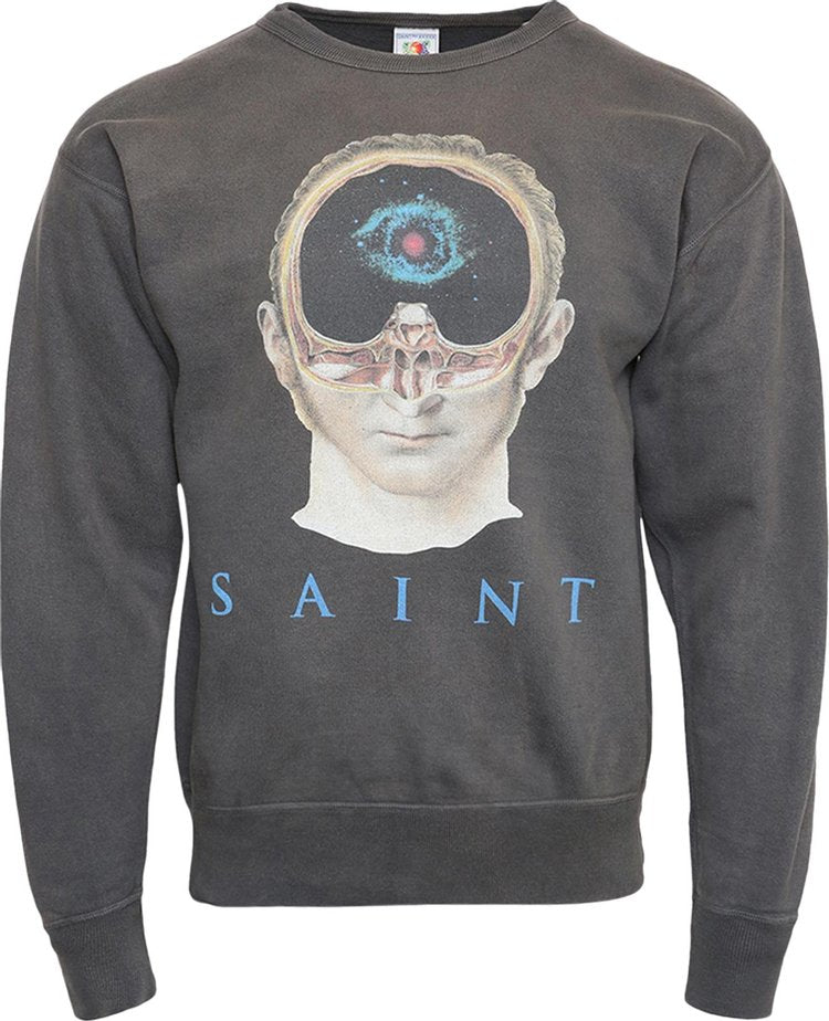 سويت شيرت Saint Michael Face Crewneck 'Black'، أسود