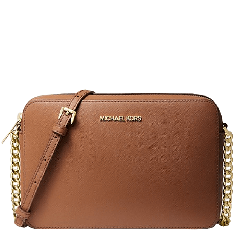 Michael Kors Jet Set Saffiano Leather Crossbody Bag, Brown