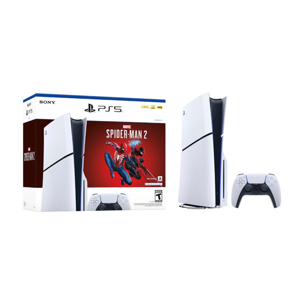 Game console Sony PlayStation 5 Disk Edition (Slim) Marvel's Spider Man 2 Bundle, 1 TB, white