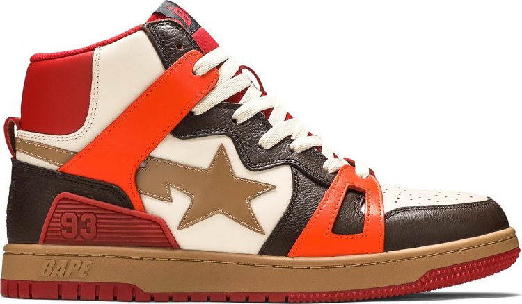 Sneakers Bape Sta 93 HI Red Orange Light Sand, red