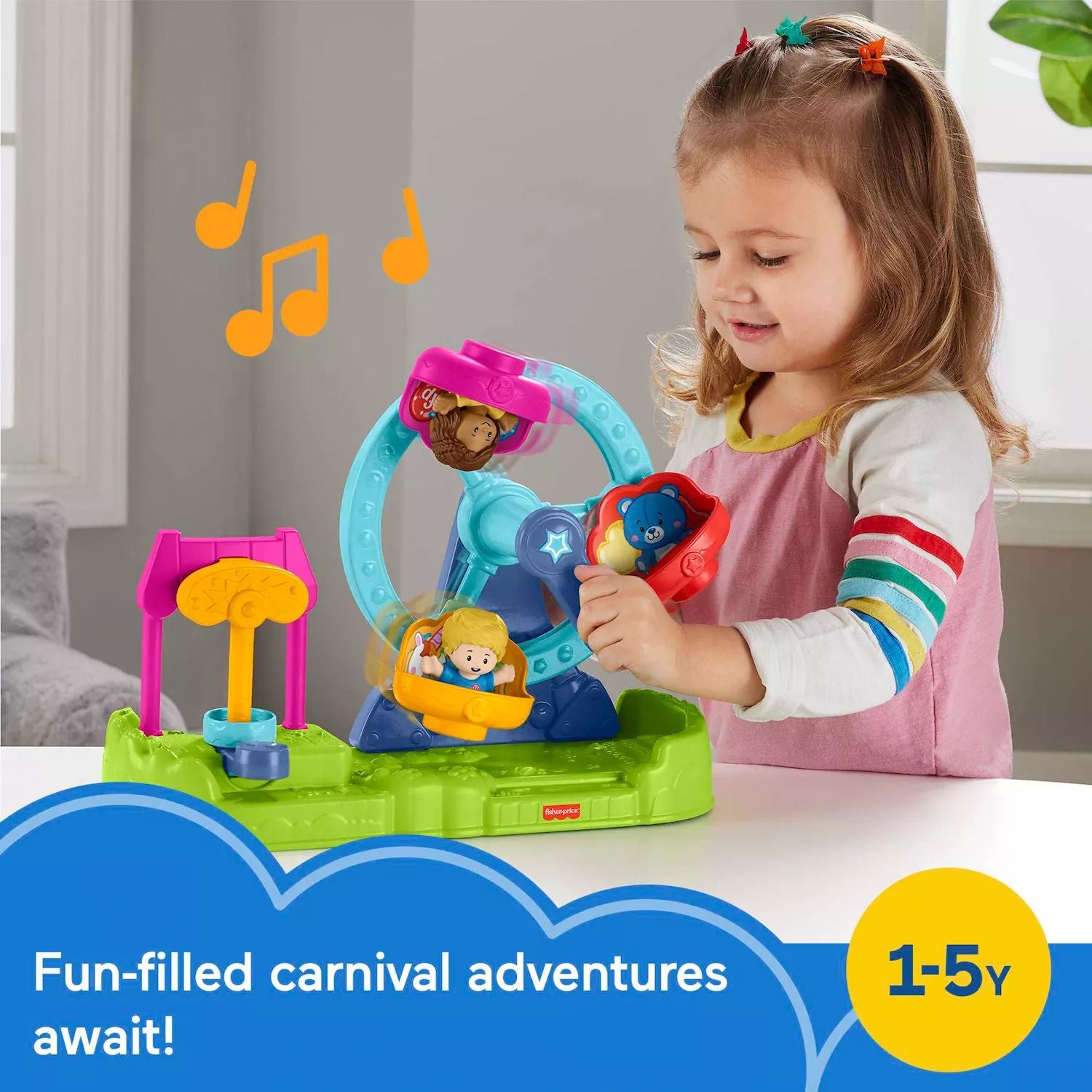 مجموعة ألعاب Little People Carnival من Fisher-Price مع عجلة فيريس وشخصيات Little People