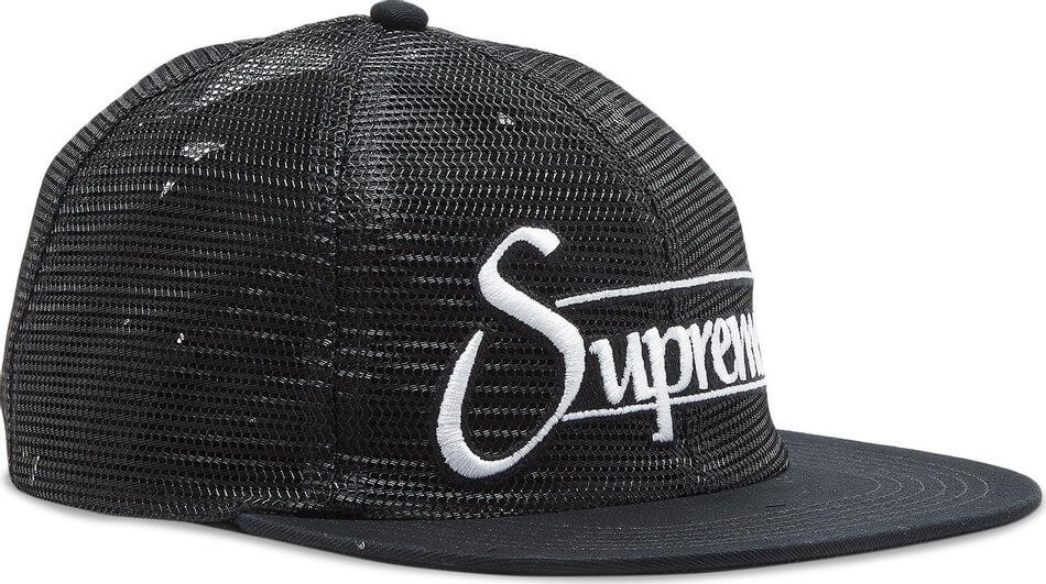 Supreme Mesh 6-Panel Baseball Cap, Black