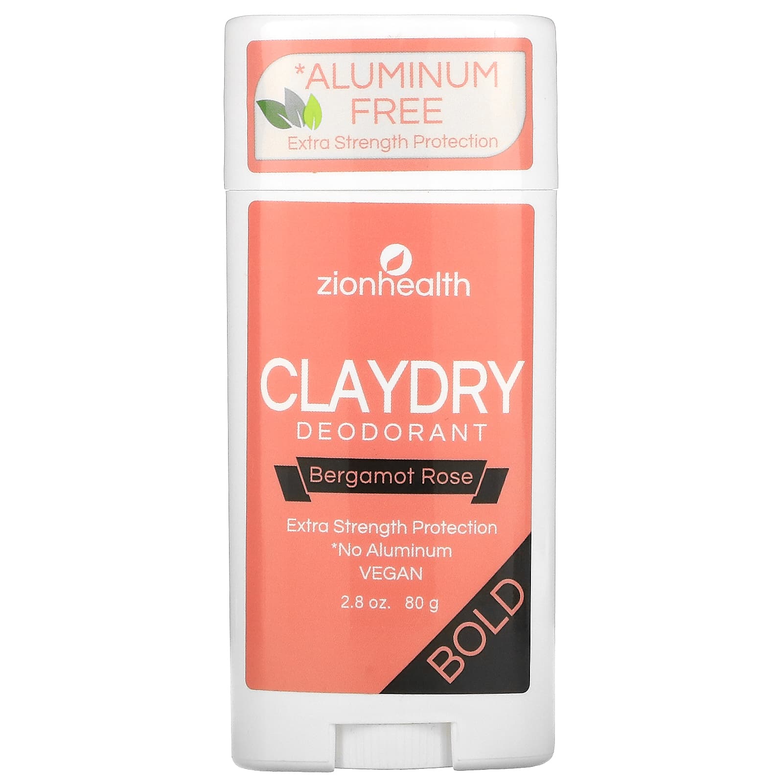 Zion Health ClayDry Deodorant, Rose Bergamot, 80 g