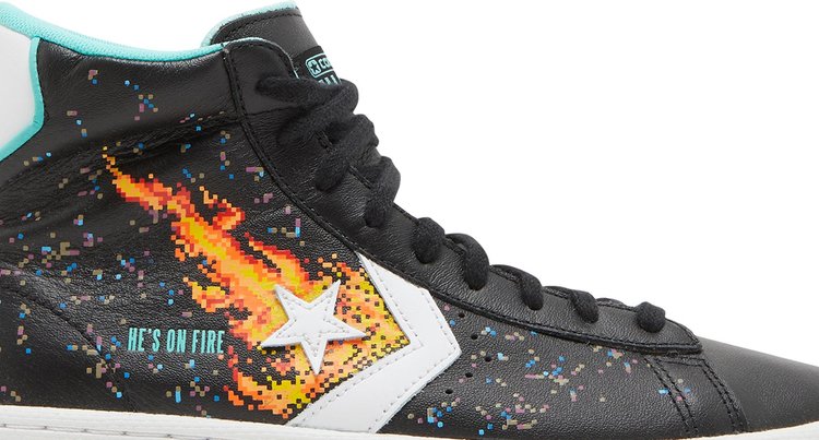 حذاء رياضي Converse NBA Jam x Pro Leather High Hes On Fire! باللون الأسود