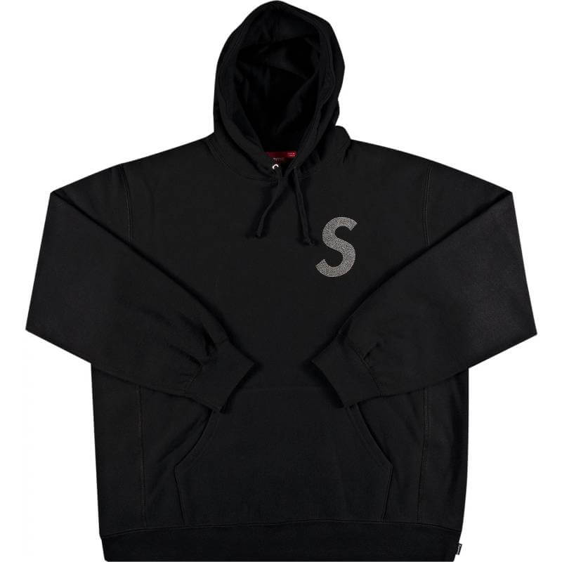 هودي بشعار Supreme x Swarovski S، باللون الأسود