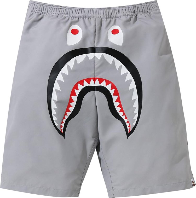 شورت شاطئ BAPE Shark باللون الرمادي